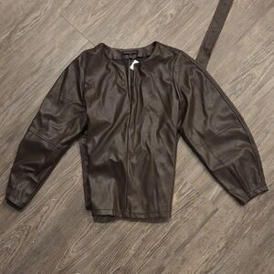Banana Republic Dark Brown Faux Leather Top